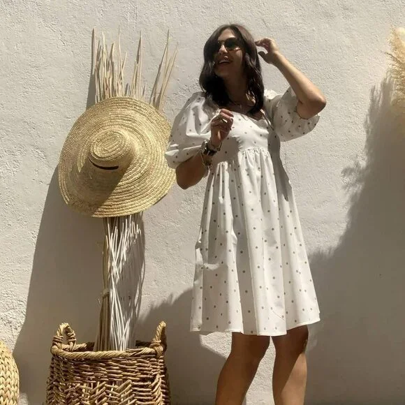 Moon River - paradise puff sleeve dress Size Small NWT - Picture 6 of 6